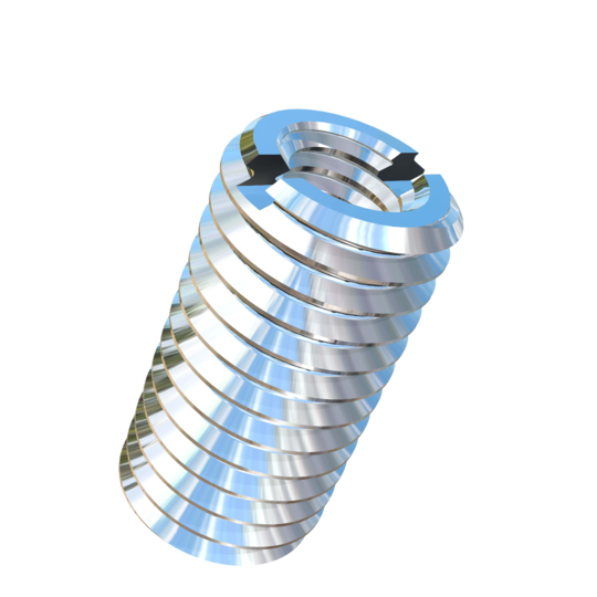 Titanium Slotted Threaded Insert with M6-1 pitch Internal Threads and M10-1.5 pitch External Threads that is 19.05mm long